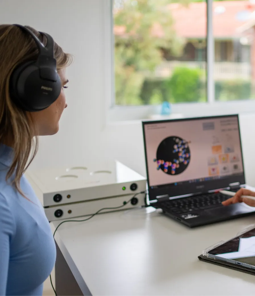 Patient in a neurofeedback and qEEG session on the Gold Coast