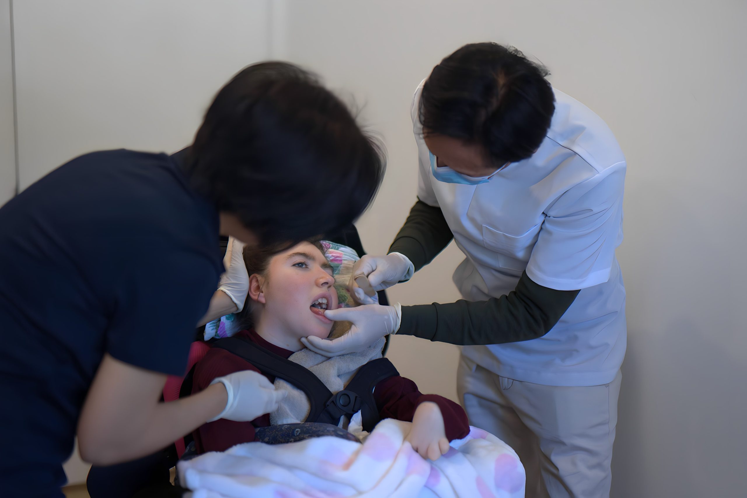 functional dentist with child patient